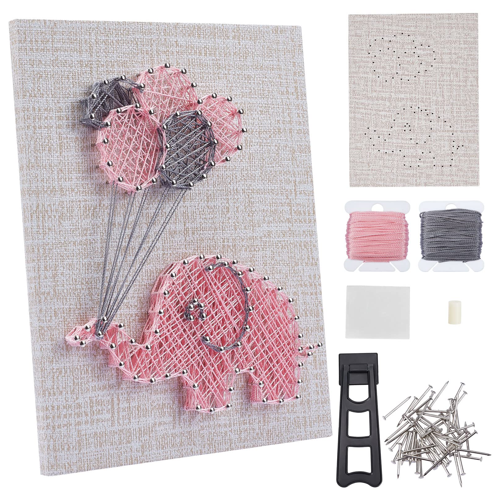WEBEEDY DIY 3D String Art Kit for Adults Beginners, Elephant Craft Kit, Include All Necessary Accessories and Frame, Home Wall Decorations Christmas Unique Gift