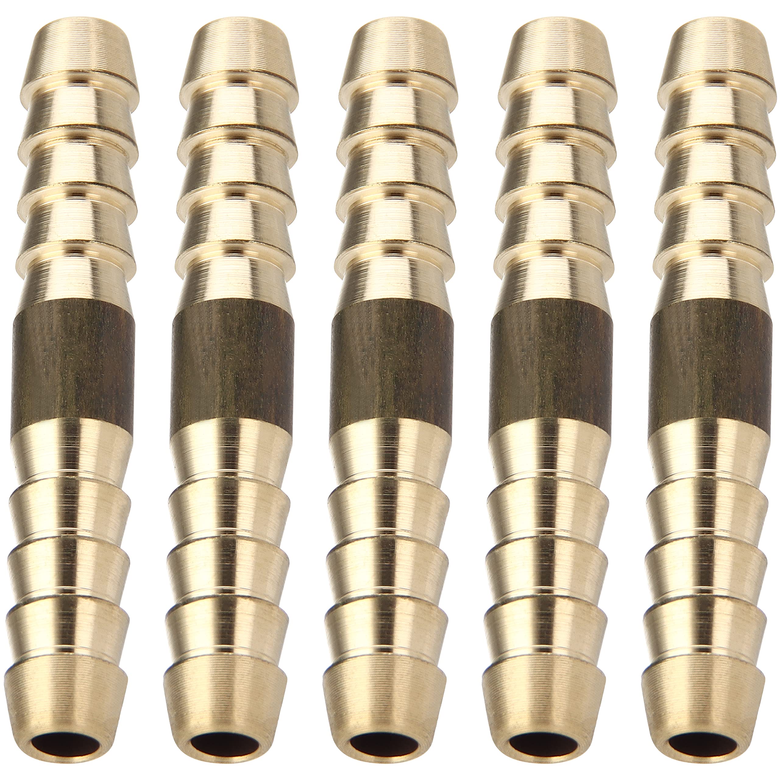 LTWFITTING Brass Barb Splicer Mender 5mm Hose ID Fitting Air Water Fuel Boat (Pack of 5)