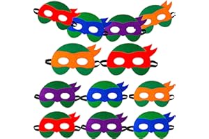 PROLOSO 12 Pcs Superhero Masks for Kids Felt Eye Masks Cosplay Masks Kids Theme Birthday Party Supplies Favors