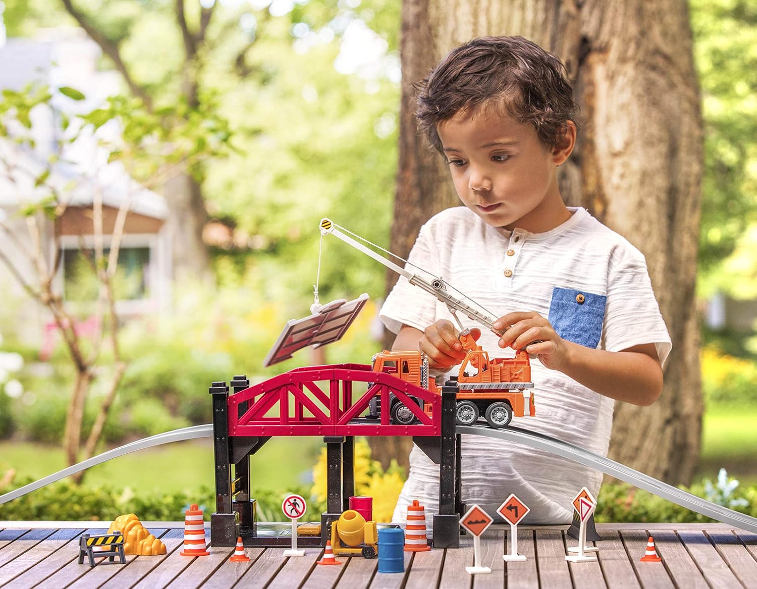 driven bridge construction playset