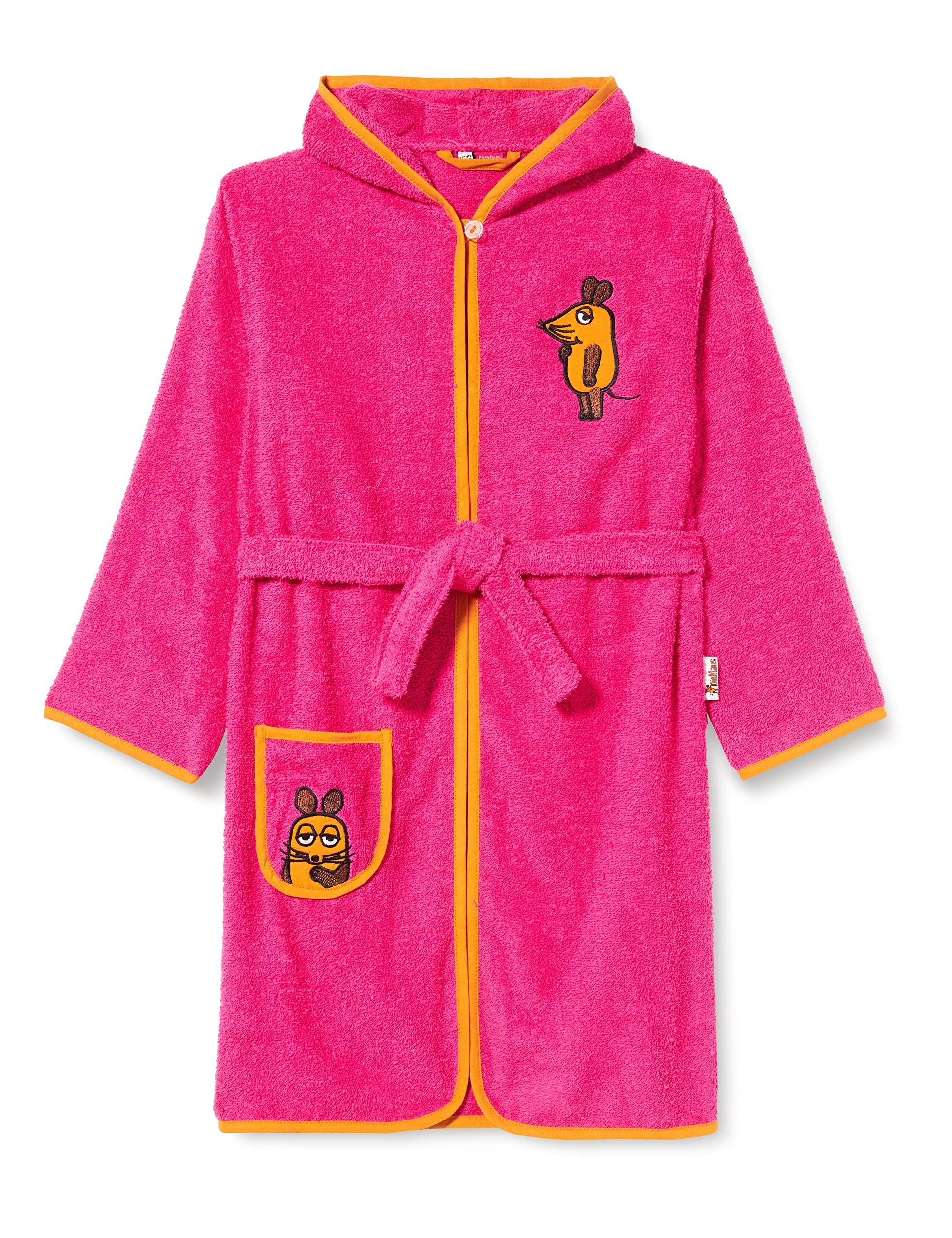 Playshoes Unisex Kid's Terry Bathrobe The Mouse, Pink, 134-140
