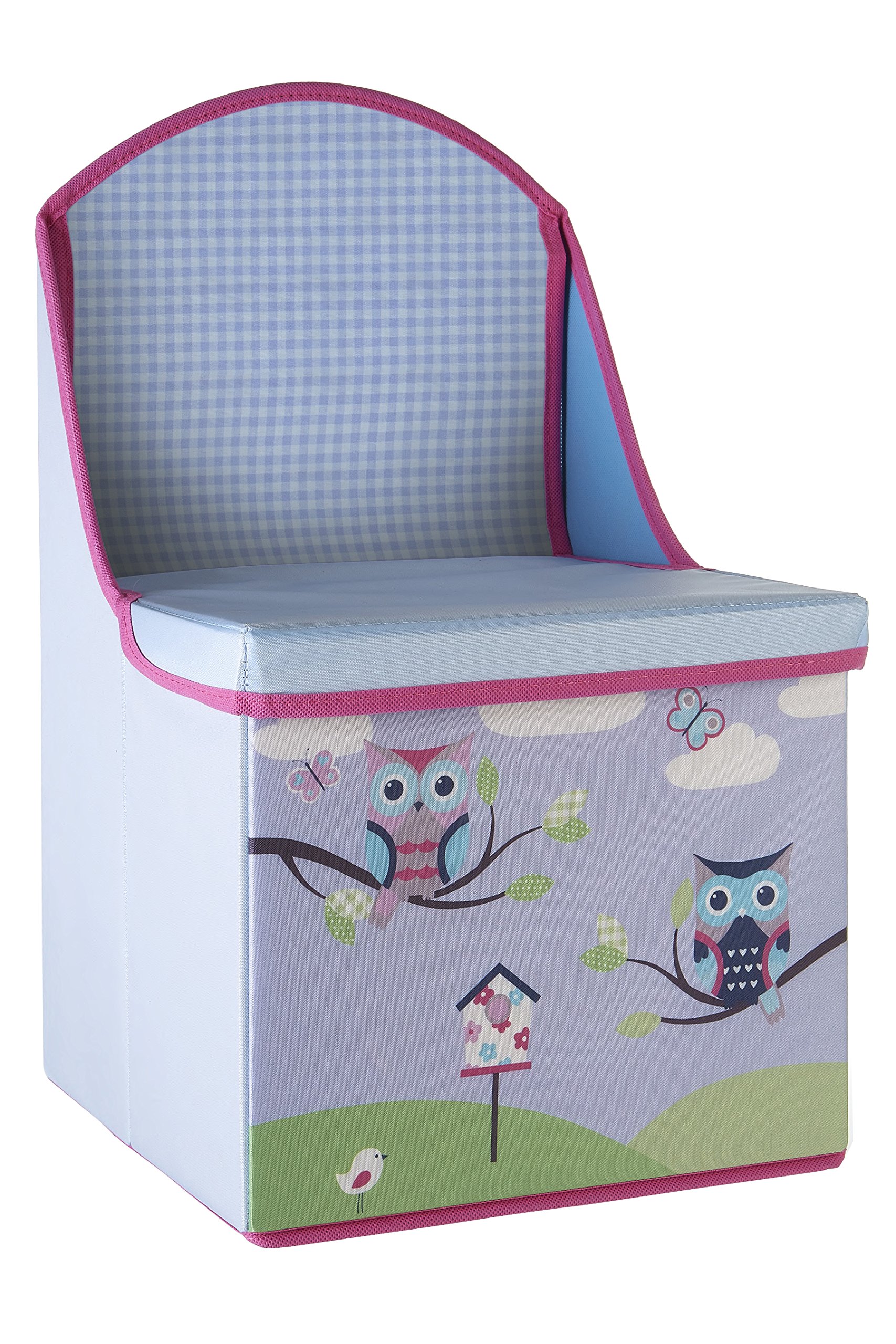Premier Housewares Children's Storage Box/SEAT - Owl Design, Wood, Purple