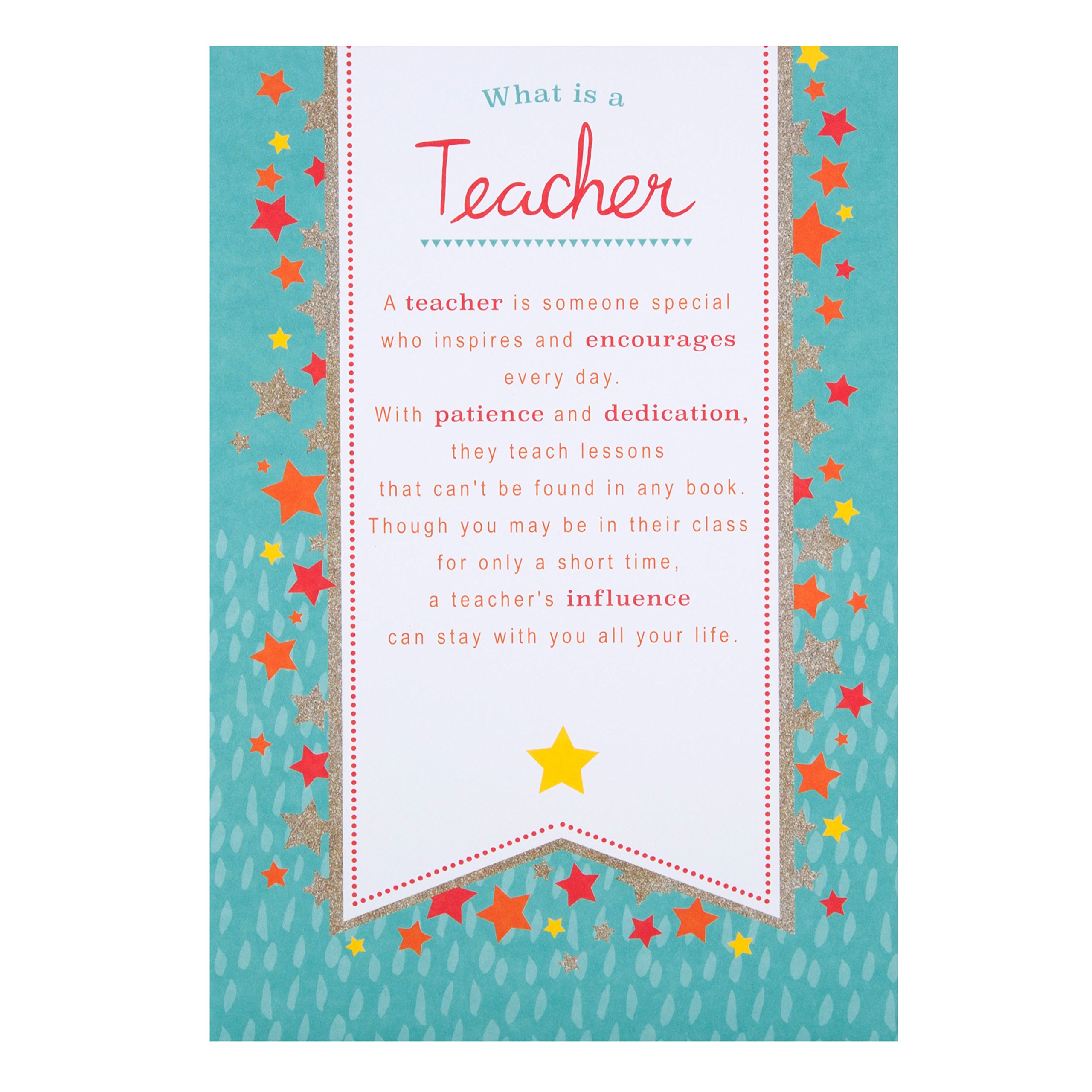 Hallmark Thank Teacher You Card "Great Teacher" - Medium