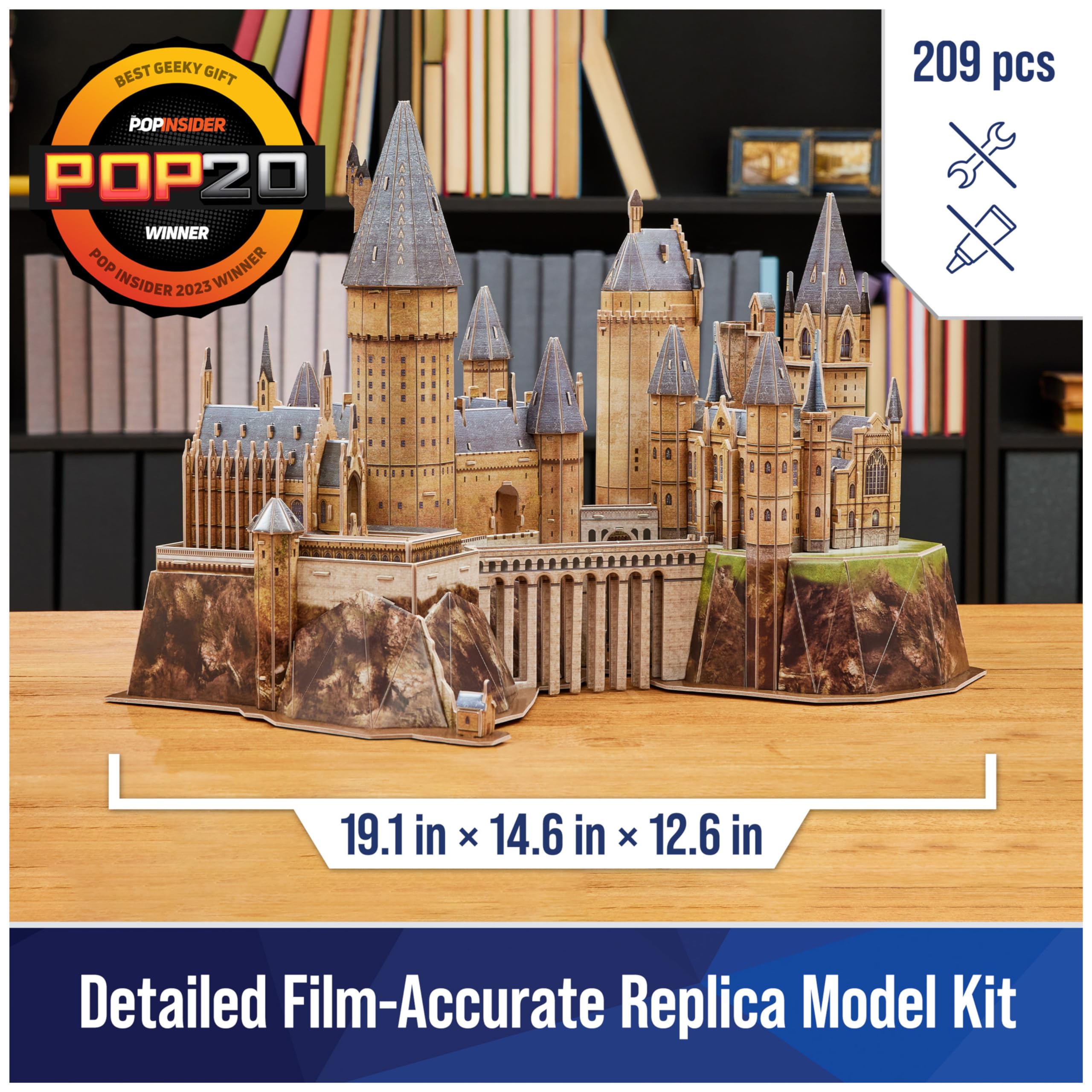4D Build, Harry Potter Hogwarts Castle 3D Puzzle Model Kit 209 Pcs | Harry Potter Gifts Desk Decor | Building Toys | 3D Puzzles for Adults & Teens 12+
