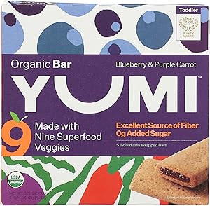 Yumi, Bars Toddler Blueberry Purple Carrot Organic, 3.7 Ounce