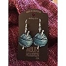 Hand Painted Yarn Ball Earrings with Crochet Hook