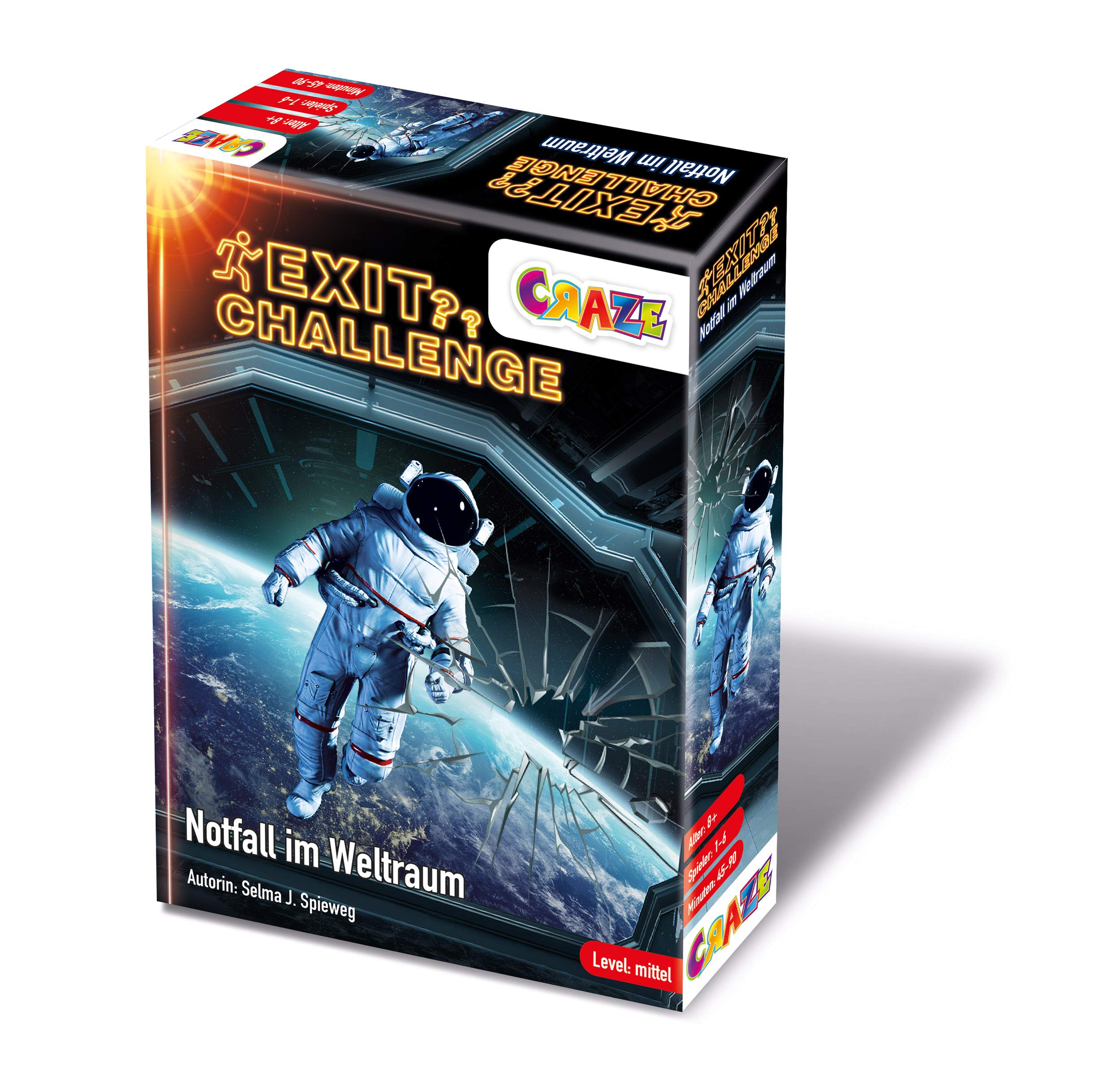 CRAZE EXIT Challenge Emergency in Space Escape Game for children Aged 8 Up to 6 Players - German Version, 29343