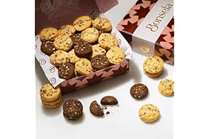 Bonsela Christmas Cookies, Bakery Fresh Gourmet 28pc Chocolate Chip Cookies Gift Box, Choco-Chocolate Chip, Brown & White Chip - Homemade Cookies Gift Basket, Get Well, Thank You, Holiday, Mothers Day
