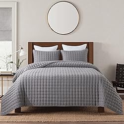 WDCOZY Dark Grey Queen Size Quilt Bedding Sets with