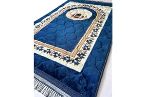 Prayer Rug Muslim Mat Islamic - Very Thick Prayer Rug Sajadah for Men Women with Islam Prayer Beads for Eid Travel Ramadan, S
