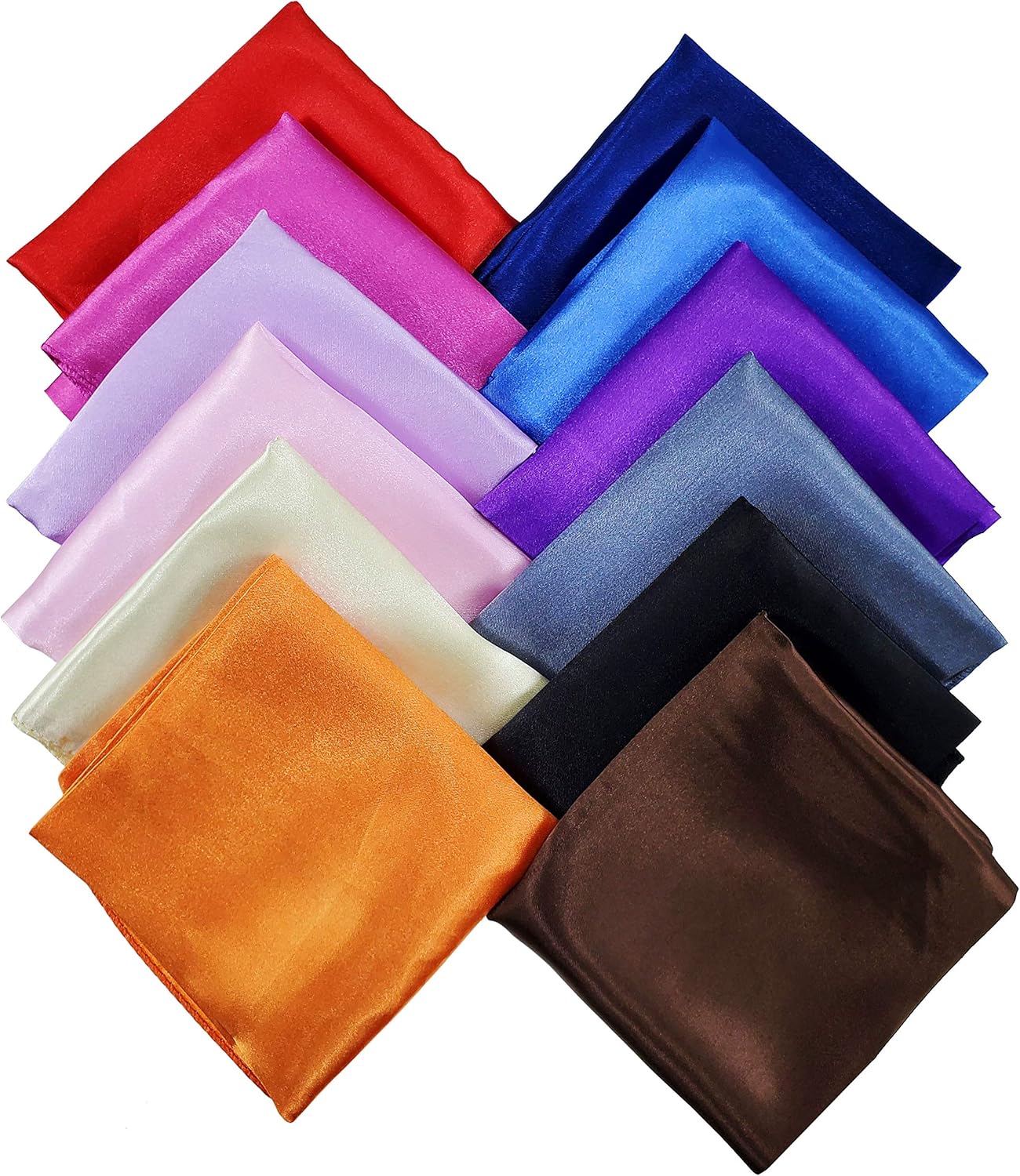 LilMents 12 Mixed Designs Small Square Satin Womens Neck Head Scarf Scarves Bundle Lot Set (Set B) at  Women’s Clothing store