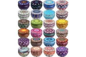 Ahyiyou Candle Tins Candle Jars 24 Pieces 24 Zodiac Patterns, DIY Round Containers with Lids for Candle Making, Arts & Crafts, Storage & More (8oz)
