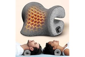 Heated Neck Stretcher for Neck Pain Relief, Cervical Traction Device (Light Gray)