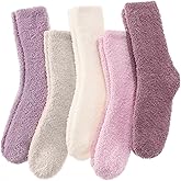 ANTSANG Fuzzy Slipper Socks for Women Men Fluffy Warm Winter Socks Valentines Day Christmas Gift Stocking Stuffers 5 Pairs