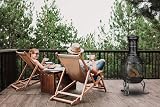 Relaxdays Chiminea Patio Heater 89cm Grey Cast Iron Firepit with Poker & Spark view 6
