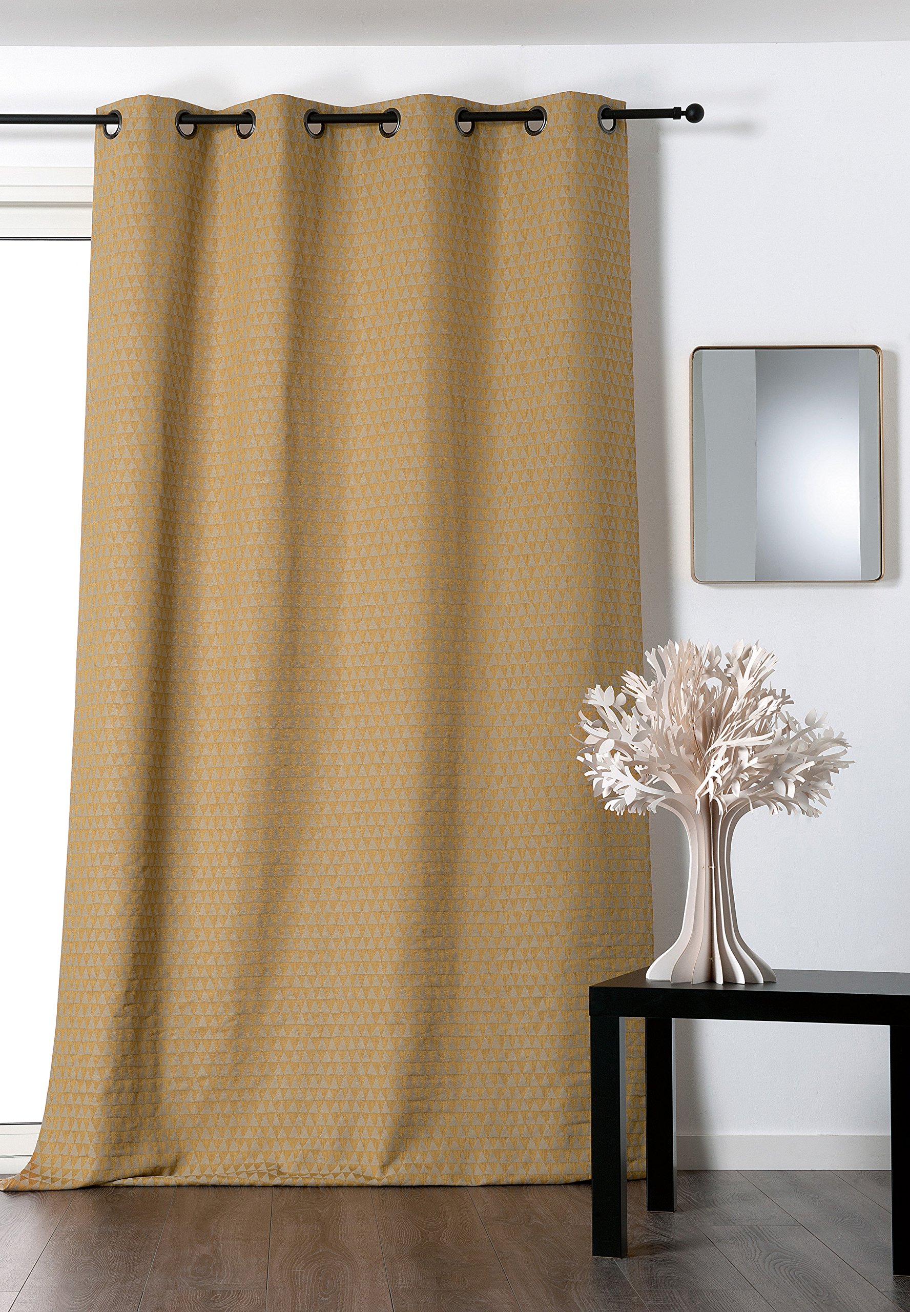 Linder Curtain 140 x 260 cm Cotton, Cotton, mustard yellow, 140 x 260 cm