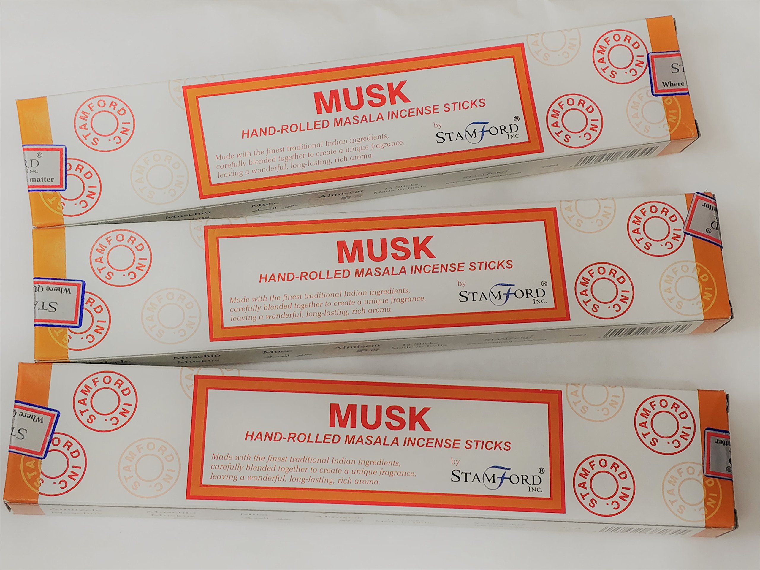 Musk Stamford Hand Rolled Masala Incense Sticks (3 Packs) with Union Jack Coaster by Sterling Effectz