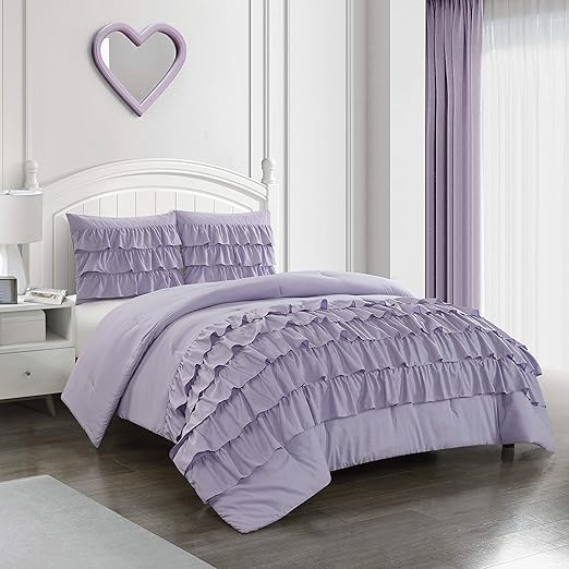 Better Homes And Gardens Kids Lavender Ruffle Bedding Comforter Set Walmart Com Kids Comforter Sets Kids Comforters Comforter Sets
