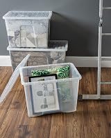 Wham Crystal 3 x 80L Stackable Plastic Storage Boxes with Lids UK Made view 7
