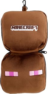 VARZI Minecraft Travel Pillow with Eye Mask - Brown, Standard, Modern view 4