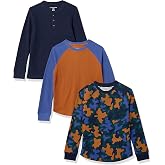 Amazon Essentials Boys and Toddlers' Long-Sleeve Cotton Thermal T-Shirt, Base Layer, Pack of 3