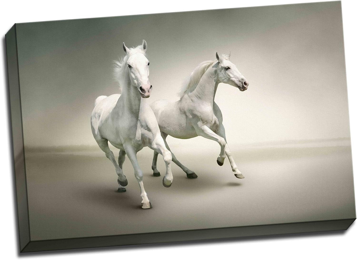 White Horses Canvas Art Print Poster 30"X 20" Inches Amazon.co.uk
