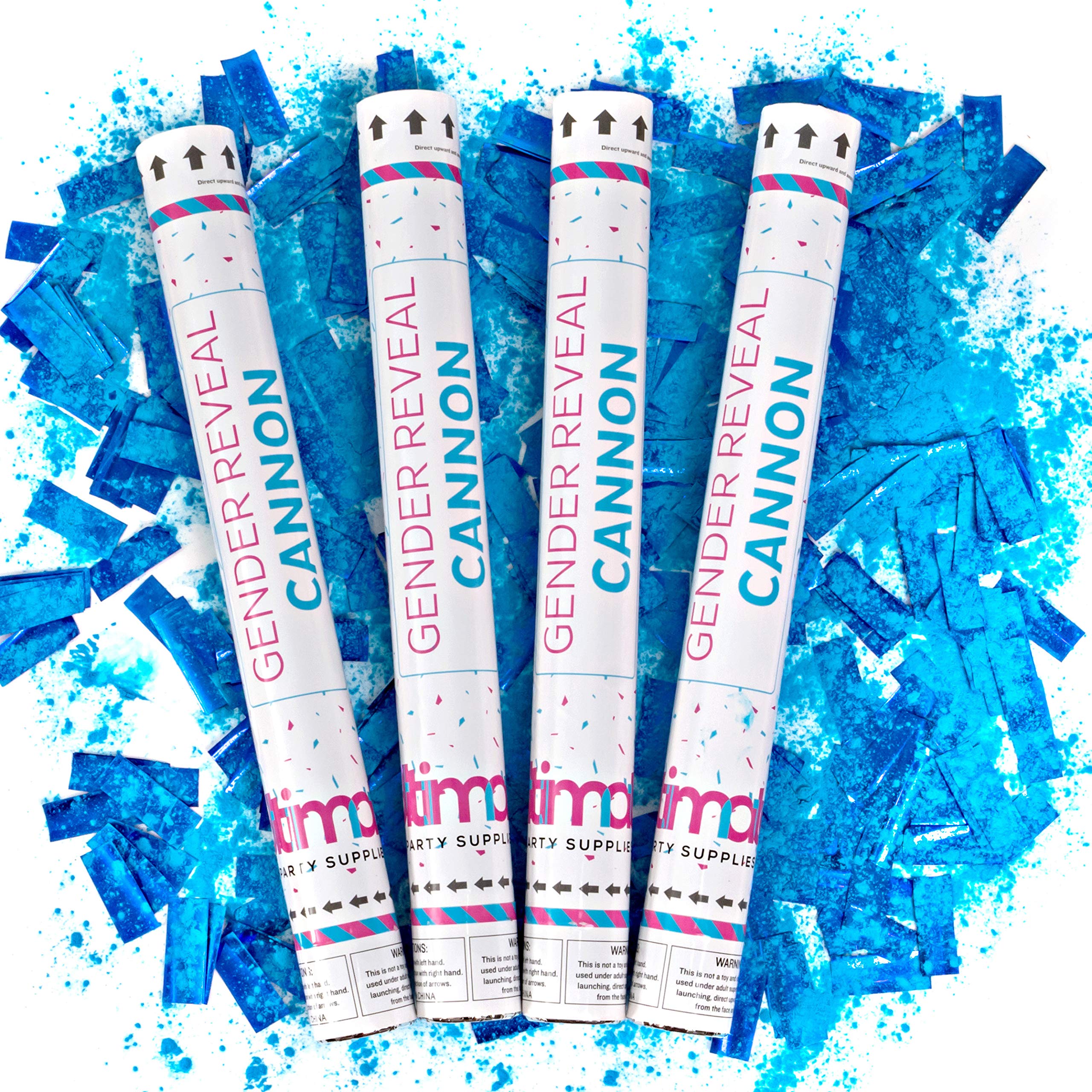Buy Gender Reveal Confetti and Holi Powder Cannon 4 Pack 4 Blue