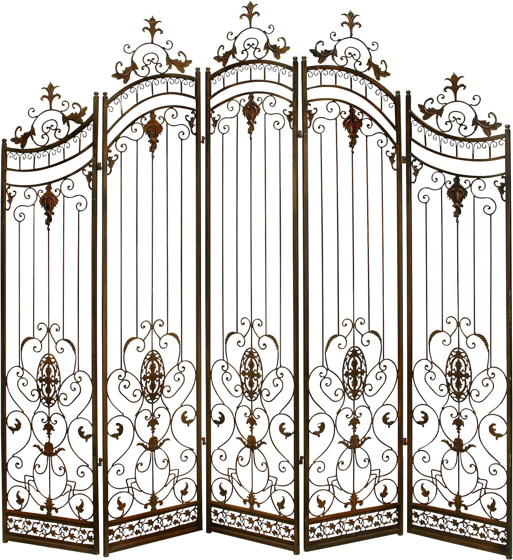 Home Metal Décor 5 Panel Screen Poetry