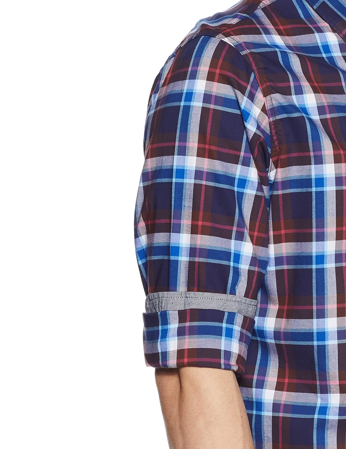 arrow sports men's checkered slim fit cotton casual shirt