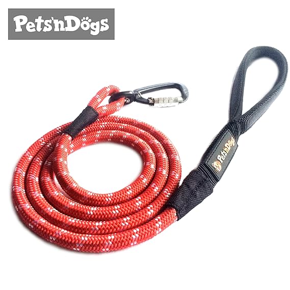 Premium Hunde-Leine aus Profi-Kletterseil & High-Performance-Karabiner inkl. 2 Gratis-Booklets | Extremes Leicht-Gewicht (ca.