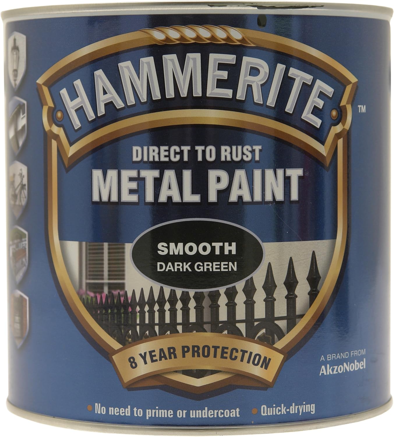 Hammerite 5084892 SFDG25L 2.5L Direct to Rust Smooth Finish - Dark Green, 2.5 l (Pack of 1)
