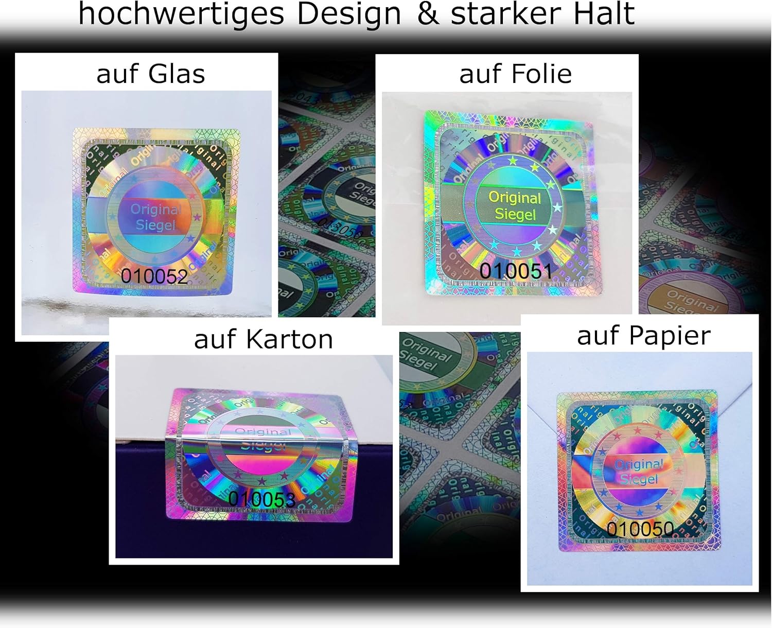 320 pcs, 3D Hologram Original Seal with Serial Number, Silver, 25mm, Tamper Proof, self-Adhesive Security Seal Labels - Image 5