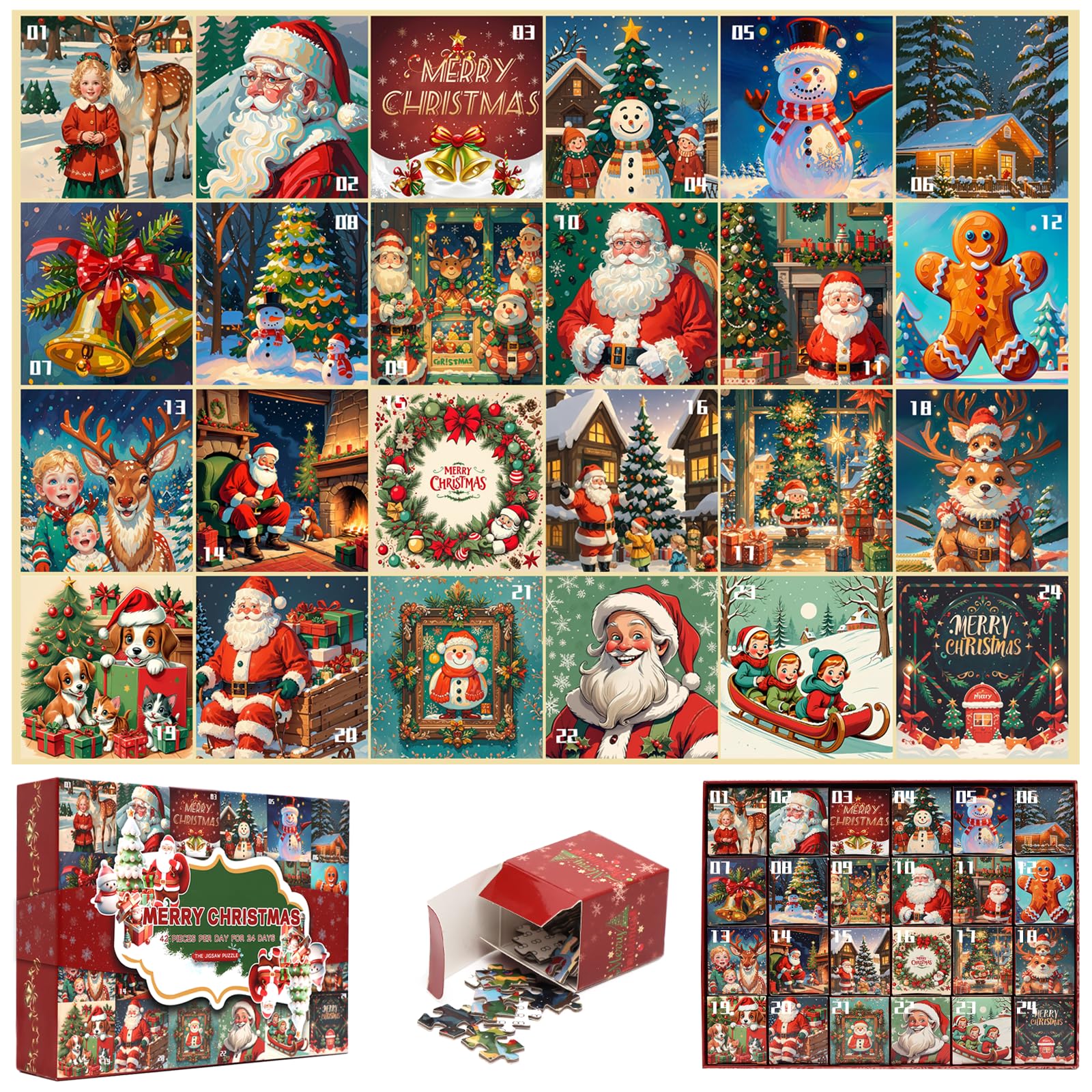 Puzzle Advent Calendar 2024 Christmas Jigsaw Puzzles for Kids and