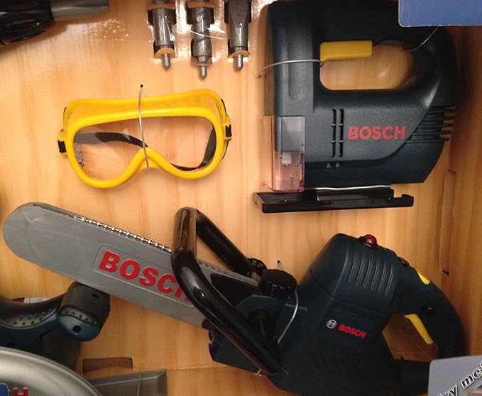 Amazon Com Bosch Mini 8 Piece Toy Power Tool Set Toys Games