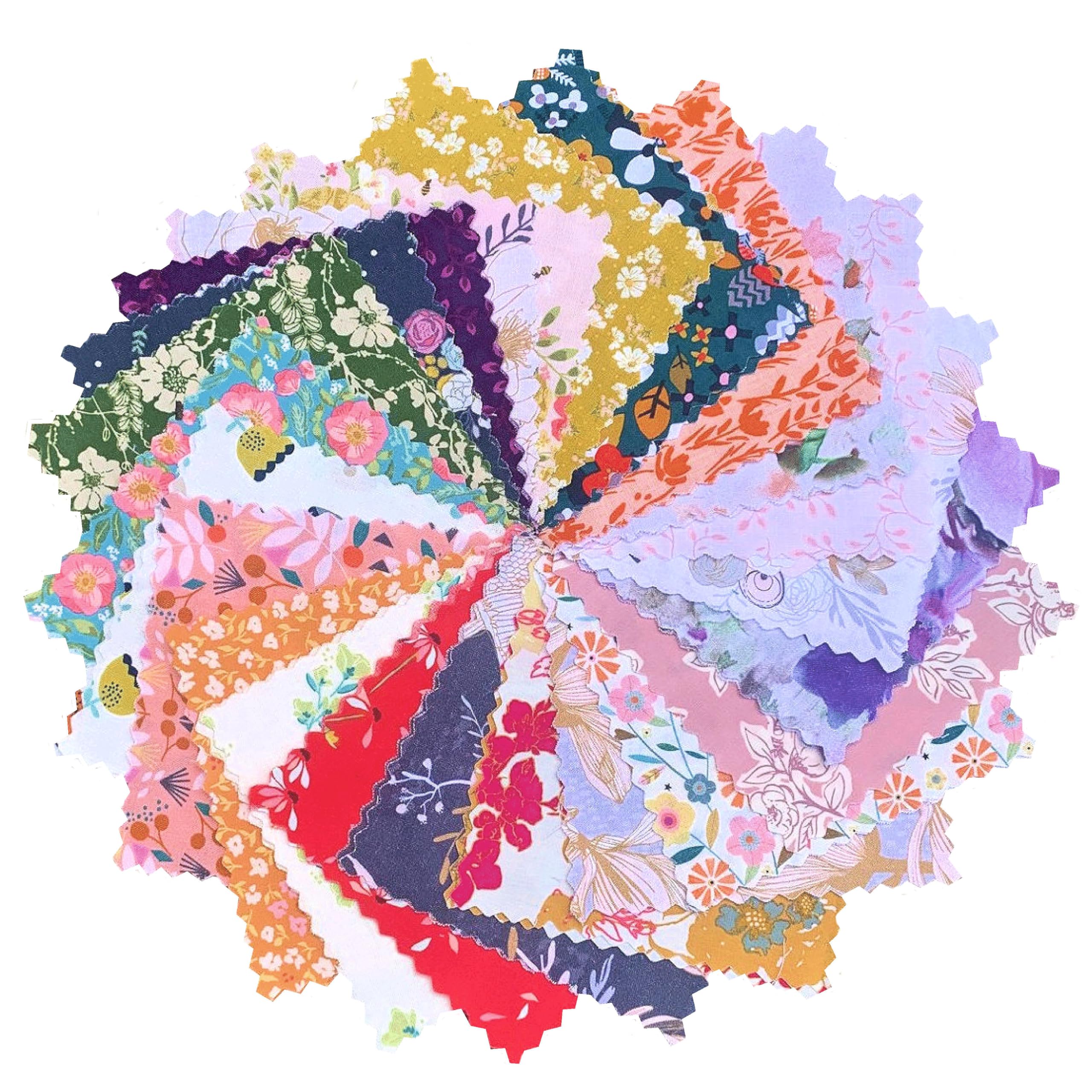 Charming Packs (42 x 5 Squares) Wide Range of Themes, Premium Brands, 100% Cotton (Fabulous Florals)