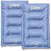 Cool Coolers by Fit & Fresh 2 Pack XL Soft Ice Packs for Cooler, Flexible Stretch Nylon, Lunch Box Ice Packs, Large Reusable Freezer Packs, Cornflower Blue