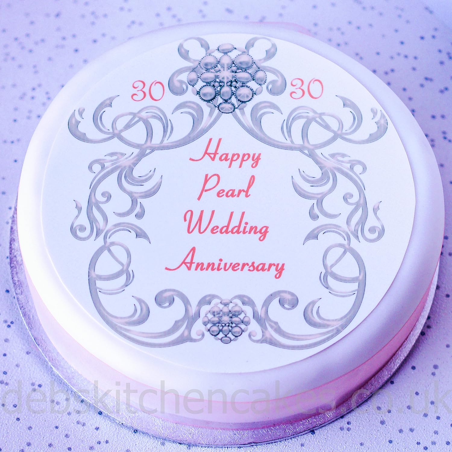Pearl Wedding Anniversary Cake Topper 30th Anniversary Cake