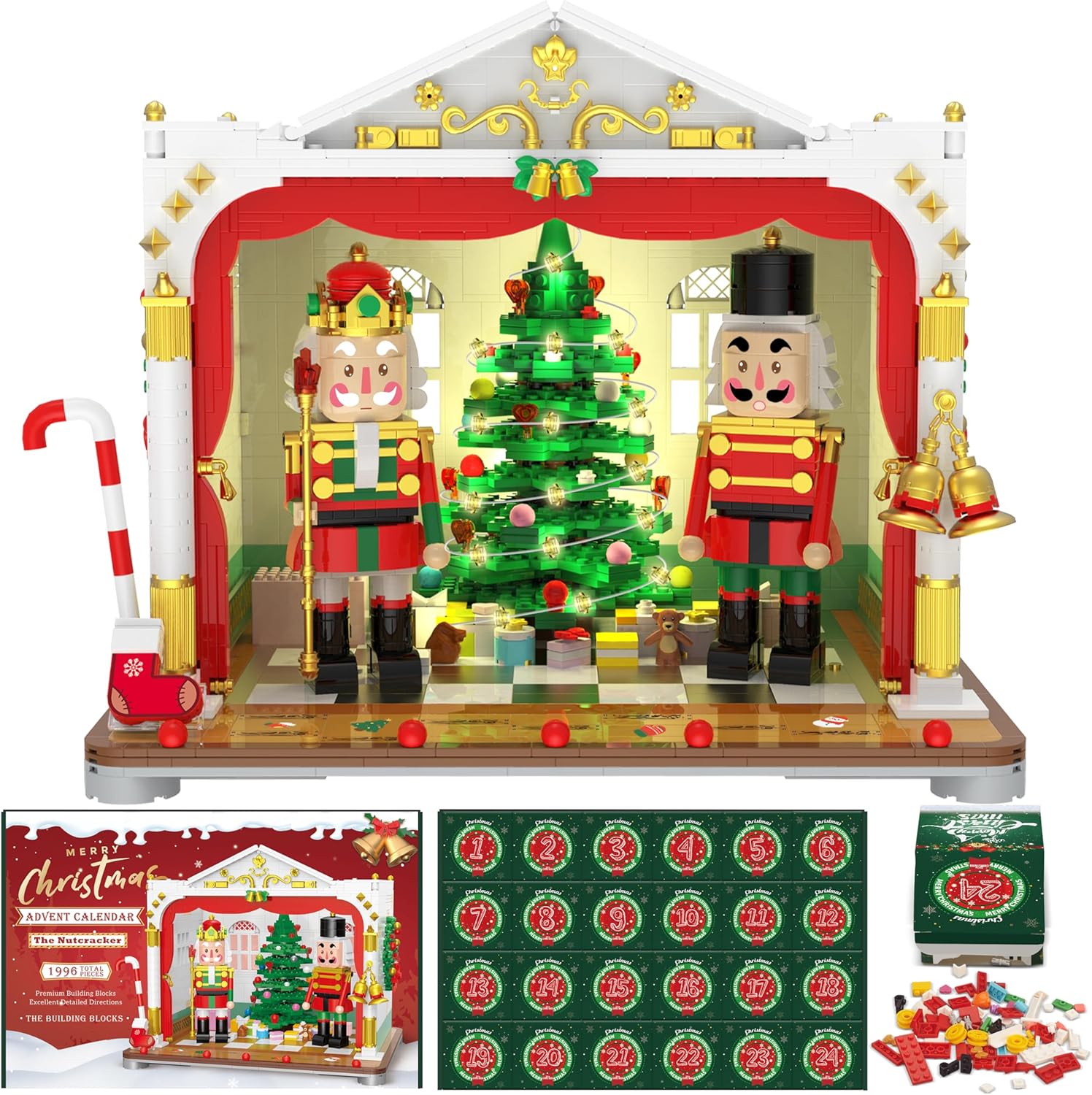 Advent Calendars - Advent Calendar 2023 Building Blocks Set - The Nutcracker 24 Boxes 1966 Pieces Christmas Calendar Toy Building Sets Countdown to Christmas Gifts Advent Calendars for Adults Teens Kids Ages 8+