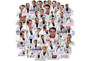 HAMBLI 48 Pack Dr Now Stickers - Dr. Nowzaradan Funny Stickers - Dr. Now Weight Loss Stickers Quotes - 3”x3” Fun Motivational Dr Nowzardan Vinyl Gloss Decals for Water Bottles, Laptops & More