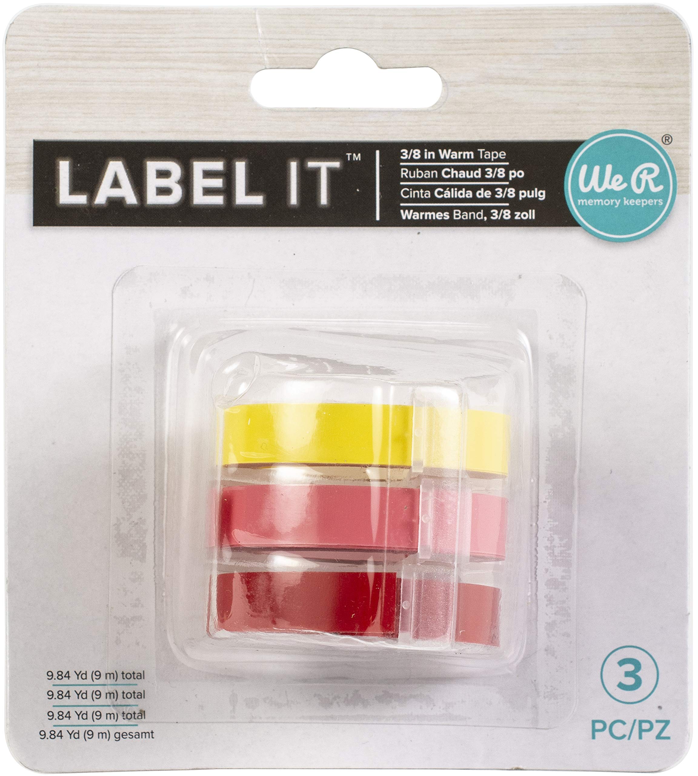 We R Memory Keepers Label Maker - 3/8 Tape - Blush, Yellow & Pink