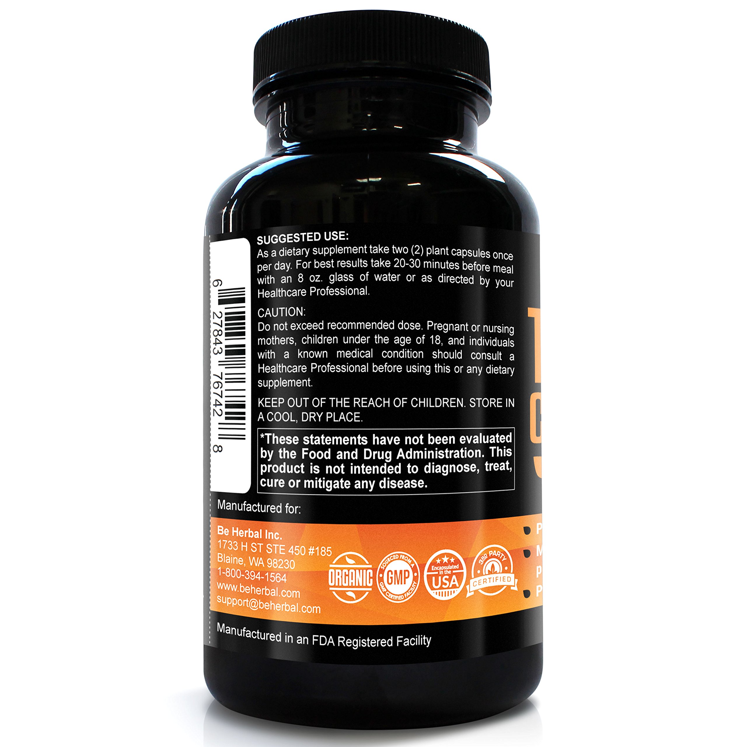 BE HERBAL Premium Organic Turmeric Curcumin with Bioperine 1500mg The