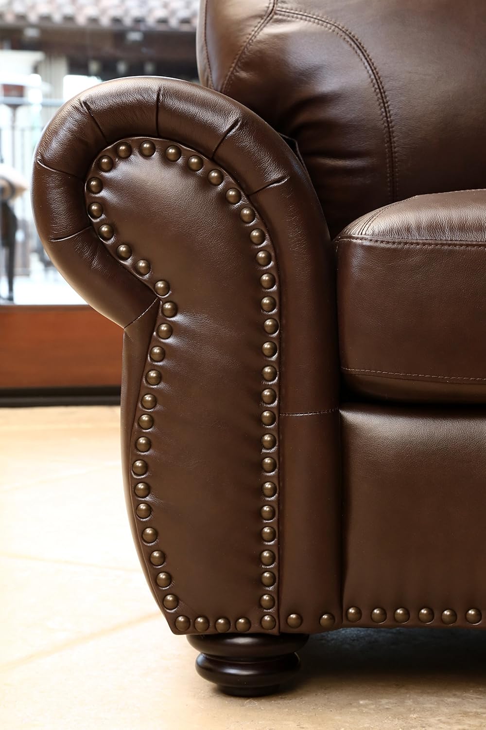 abbyson santino outdoor furniture on Amazon Com Abbyson Reese Top Grain Leather Recliner Dark Brown Furniture Decor