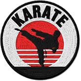 Karate Iron on Patch Embroidered | Decorates Jackets, Backpacks, Hats, Vests &amp; Caps &ndash; Game Day Gift For Sports Fans &amp; Teens