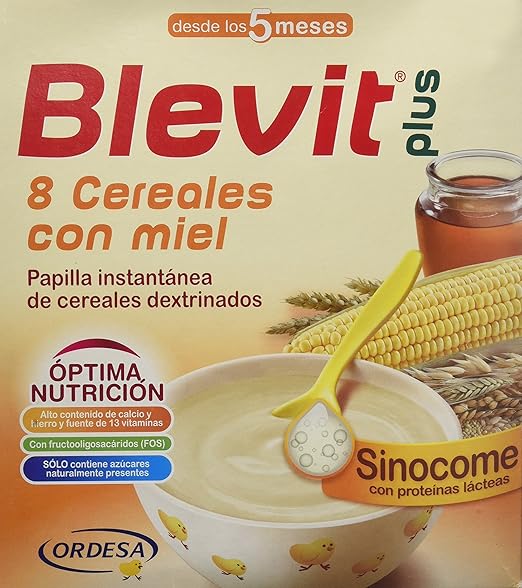 Blevit Plus Sinocome 8 Cereales con Miel - Paquete de 2 x 300 gr - Total: 600 gr
