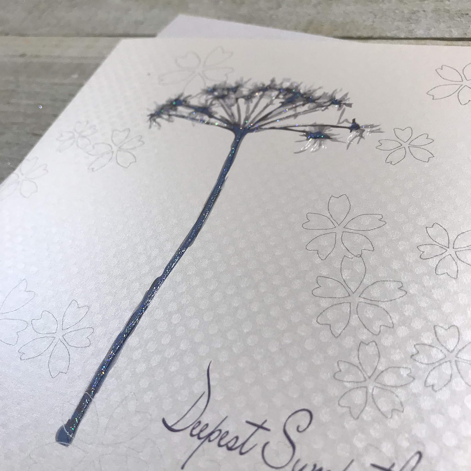 White Cotton Cards Dandelion Deepest Sympathy Handmade Sympathy Card, wb239, 16cm x 16cm - Image 4