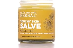 Ora's Amazing Herbal Touchy Skin Salve, Eczema Cream for Kids and Adults, Natural Sensitive Skin Treatment, Itch Cream, Calendula Ointment, 4 oz