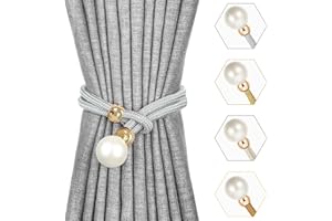 Baeymonkay Curtain Tiebacks 2 Pack, Each Featuring Two Freely Sliding Adjusters for Easy Tightness Adjustment, Grey