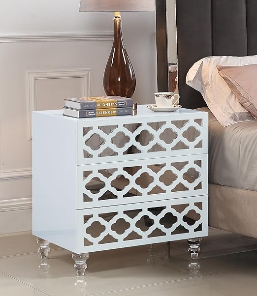Amazon Com Iconic Home Bergamo Nightstand Side Table With 3 Self