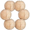 Print Burlap Paper Lanterns Round Chinese Paper Lanterns Decorative Farmhouse Classroom Decor Home Sweet Classroom Paper Lantern Lamps for Birthday Party Ceremonial Event(6 Pcs)