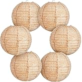Hortsun 6 Pcs Print Burlap Paper Lanterns Round Chinese Paper Lanterns Farmhouse Boho Classroom Decor Home Sweet Classroom Birthday Party Ceremonial Event (8 Inch)